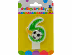Narozeninová svíčka s míčem a číslem 6.