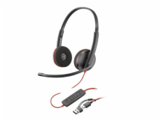 HP Poly Blackwire 3220 Stereo USB-C Black Headset +USB-C/A Adapter Bulk 209749-104