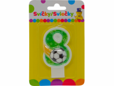 Narozeninová svíčka s míčem a číslem 8.