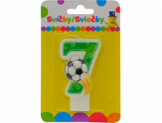 Narozeninová svíčka s míčem a číslem 7.