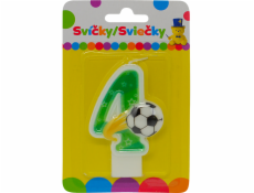 Narozeninová svíčka s míčem a číslem 4.