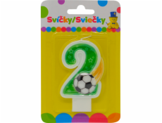 Narozeninová svíčka s míčem a číslem 2.