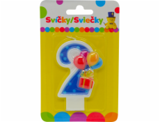 Narozeninová svíčka s balónky a číslem 2.
