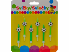 Narozeninová svíčka s FOTBALOVÝM MÍČEM a držákem 6ks