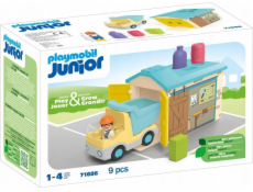 PLAYMOBIL 71686 Junior: Nákladní auto s třídicí garáží, stavebnice