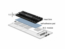 Kühlkörper flach 70 mm für M.2 Modul