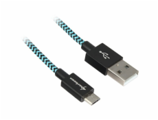 Kabel USB A 2.0 Stecker > Micro-USB Stecker (Alu + Braid)