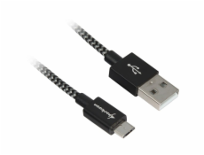 Kabel USB A 2.0 Stecker > Micro-USB Stecker (Alu + Braid)