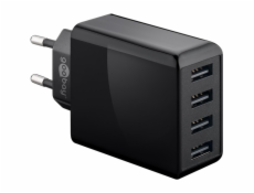 4-fach USB-Ladegerät (30W) schwarz