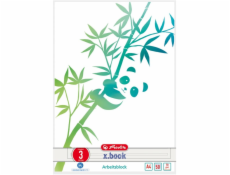 Herlitz 03 Pracovná podložka A4 GREENline 50 listov pravítko 03 motív panda, vysokoškolská podložka
