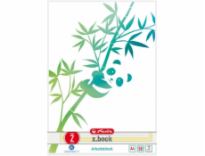 Herlitz 02 Pracovná podložka A4 GREENline 50 listov pravítko 02 motív panda, vysokoškolská podložka