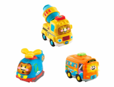 Tut Tut Baby Flitzer - sada 3 kočárků, vrtulník, míchačka na beton, autíčko