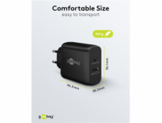 goobay USB-C duální rychlá nabíječka, PD, GaN, 65 wattů
