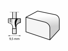 Dremel HSS zaoblovací fréza s čepem O 9,5 mm (615)