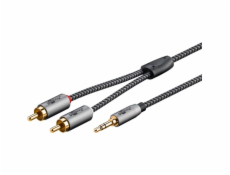audio adaptérový kabel goobay Plus AUX 3,5mm jack > stereo cinch konektor