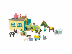 PLAYMOBIL 71656 Junior: Farmářské dobrodružství s traktorem, přívěsem a zvířecími kamarády, stavební hračka
