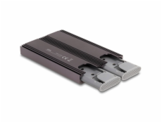 DeLOCK Externí kryt USB Type-C Dual Combo pro 2 x M.2 N, kryt disku