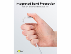 textilní kabel goobay Supersoft USB 2.0, zástrčka USB-A > zástrčka USB-C