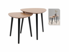 Home Styling Collection Sada konferenčních stolků se třemi nohami z borovicového dřeva, 2 kusy