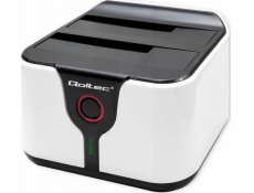 Qoltec 50309 HDD SSD 2,5  3,5  dokovací stanice | SATA III | USB 3.0 | Super rychlost 5 Gb/s | s funkcí klonování