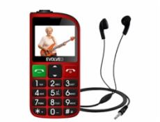 EVOLVEO EasyPhone FL, mobilní telefon pro seniory s nabíjecím stojánkem, červená