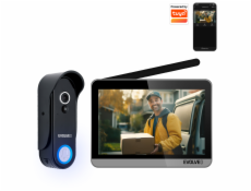 EVOLVEO DoorPhone W7, Sada domácího bezdrátového videotelefonu s WiFi černý stříbrný monitor