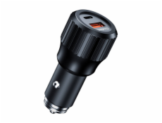 Choetech 63W duální USB-C 45w + USB-A 18w rychlá nabíječka do auta (černá)