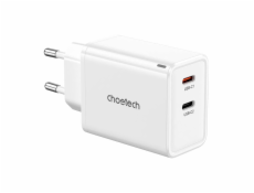 Choetech PD6013, GaN, 2x USB-C, síťová nabíječka PD65W (bílá)