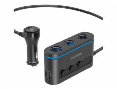 Choetech rozdělovač zapalovače do auta 3 zásuvky 2C+1A