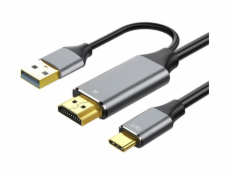 PREMIUMCORD Adaptér HDMI 2.0 na USB-C, 4K@60Hz, 2m