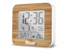 Mebus 27247  Weiß/Holzoptik Funkwecker digital