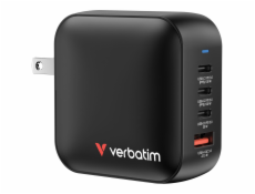 Verbatim Mini GaN Charger 100W 3xUSB-C PD, 1xUSB-A QC 3.0 32231