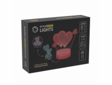 MANTA HEARTS, 3D LED Neon dekorácia (3x vzor)