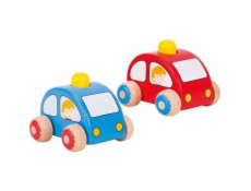 Goki Dřevěné autíčko se žlutou houkačkou 1 ks