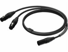 Kabel Procab  PRA736/1.5 Samec XLR - 2 x Samice XLR, UltraFlex™, 1,5 m