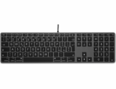 Klávesnice LMP Large Font USB Keyboard 110 kláves drátová USB klávesnice s 2x USB a hliníkovým horním krytem - italská - vesmírně šedá