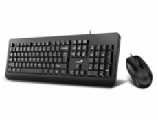 GENIUS klávesnice s myší KM-160, Drátový set USB, Copilot, černý, CZ+SK layout