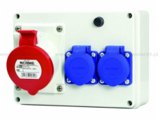 Scame Rozvádzač pre povrchovú montáž 1x16A/5P 2x230V IP44 E-Box Scame 686.122 sivý