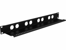 CAYMON BP108T Maskovací panel pro 19  rackové skříně s policí pro odlehčení tahu, 8x D, 1 HE
