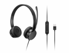 Lenovo sluchátka USB-A Wired Stereo On-Ear Headset (with control box)/USB/Černá