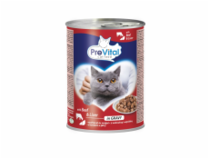 PREVITAL Cat Food s hovězím a játry v omáčce - mokré krmivo pro kočky - 415 g