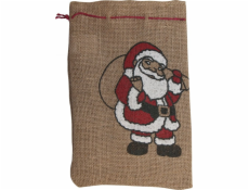 Sack pro dárky Papírové fólie, s Santa Clausem, 17x25 cm, přírodní