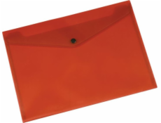 Zložka Q-Connect Envelope so zapínaním na patent, PP, A4, 172 mikrónov, transparentná červená