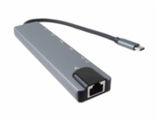 PremiumCord USB-C na HDMI + USB3.0 + USB2.0 + PD + SD/TF + RJ45 adaptér