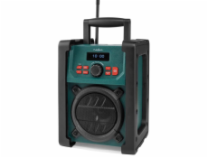 NEDIS digitální rádio/ stolní provedení/ výkon 15W/ DAB+/ FM/ Bluetooth/ IP65/ napájení z baterie/síťové/ černo-zelené