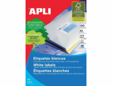 Apli Labels 52,5x29,7mm obdĺžnikové biele 100 listov