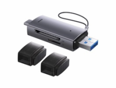 Čítačka pamäťových kariet SD/TF radu Baseus Lite, USB + USB-C (sivá)