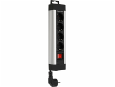 REV Steckdosenleiste 4-fach 1,9m Supraline m. Schalter silber