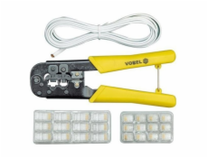 Kleště konektorové + kabel 2,5m, na konektory RJ 11, 45, ergonomická rukojeť, VOREL TOYA