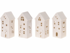 Dekorace domeček s LED osvětlením 16 cm mix druhů